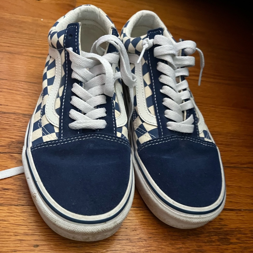 BRAND NEW VANS blue and checker print men’s size 7.5 women’s 9 perfect condition